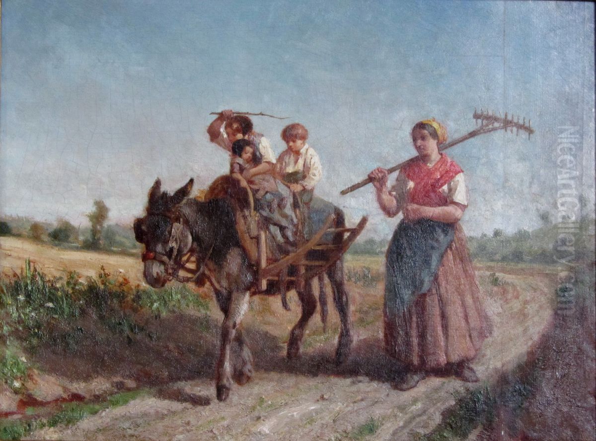 The return to work Oil Painting by Jules Jacques Veyrassat