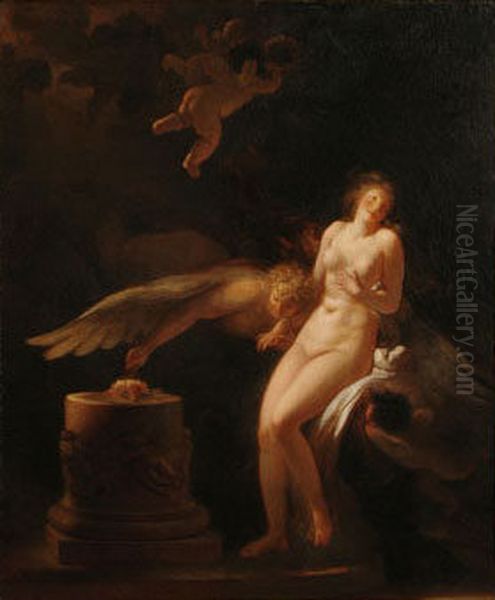 Le sacrifice de la rose Oil Painting by Jean-Honore Fragonard