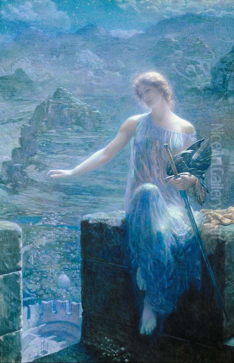 The Valkyrie's Vigil Oil Painting by Edward Robert Hughes