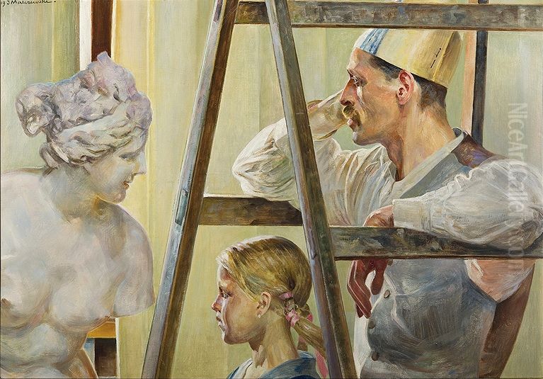 W pracowni malarza Oil Painting by Jacek Malczewski