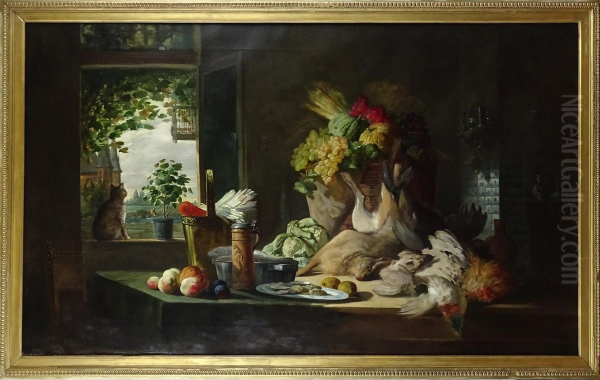 Still life with game Oil Painting by Lucas Schaefels