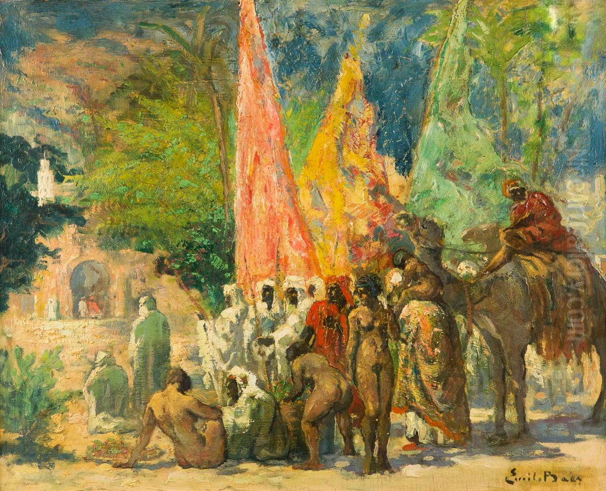 The slave trader Oil Painting by Emile Baes