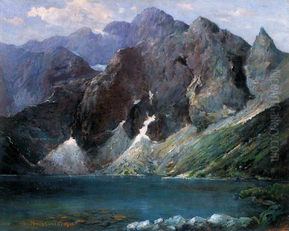 Morskie Oko Oil Painting by Aleksander Mroczkowski
