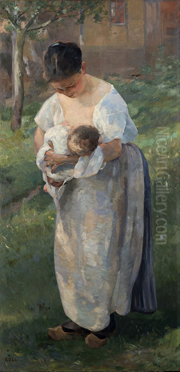 La nodriza Oil Painting by Alfred Philippe Roll