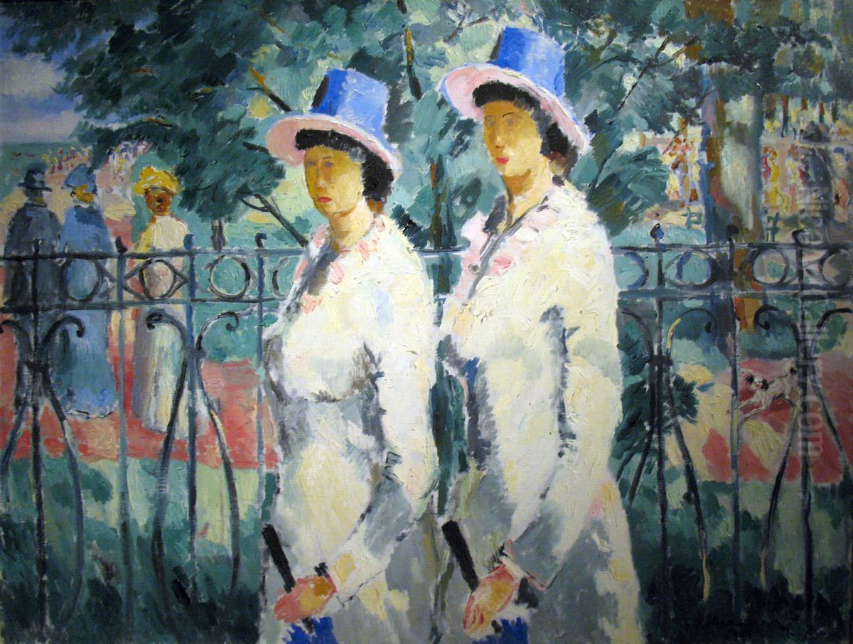 Sisters Oil Painting by Kasimir Sevrinovitch Malevich