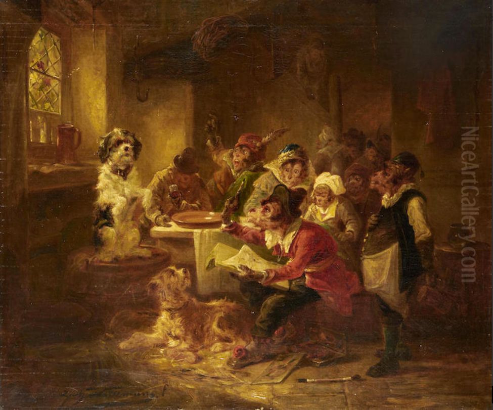 Monkey art Oil Painting by Zacharie Noterman