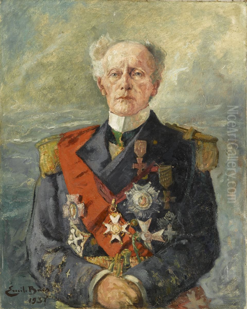 Portrait of Admiral Guepratt Oil Painting by Emile Baes