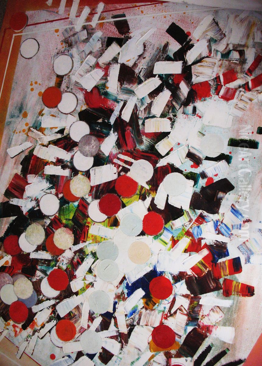 geometrical informal Oil Painting by unknown