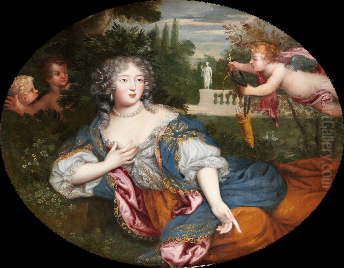 Portrait of a young lady, identified as the Marquise de Montespan Oil Painting by Henri Gascar