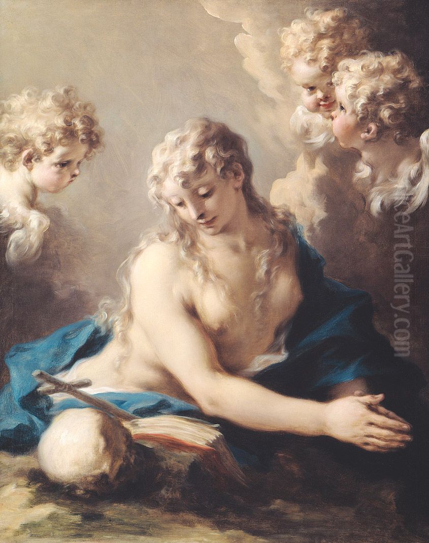 La Madeleine penitente Oil Painting by Giovanni Antonio Pellegrini