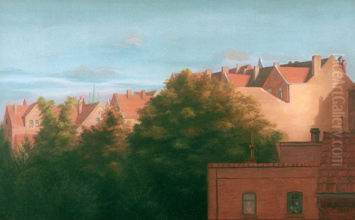 Hinterhauser an der Wunstorfer Strasse Oil Painting by Heinz Baumgarte