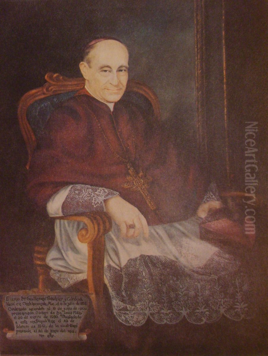 Monsignor Guillermo Tritschler y Cordova, sixth archbishop of San Luis Potosi and seventh archbishop of Monterrey, canonization in process Oil Painting by Unidentified location