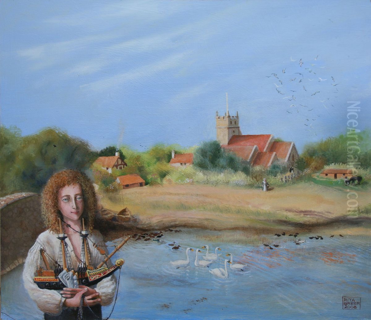 Robert Hooke on the Isle of Wight Oil Painting by Rita Greer