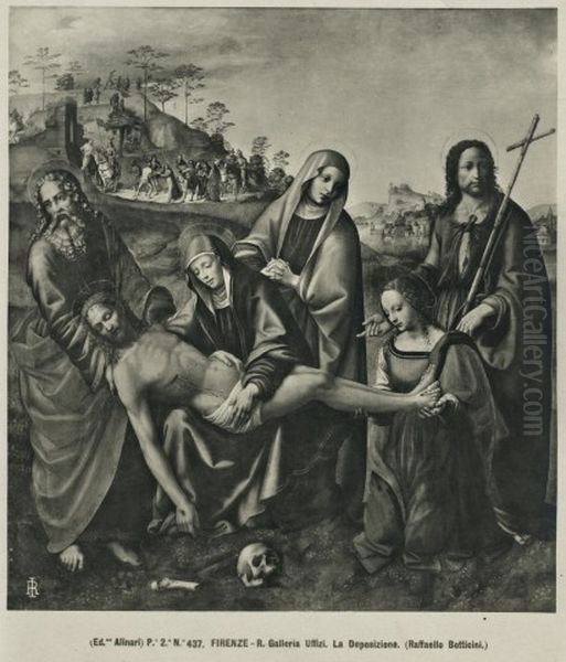 Pieta. Oil Painting by Raffaello Botticini