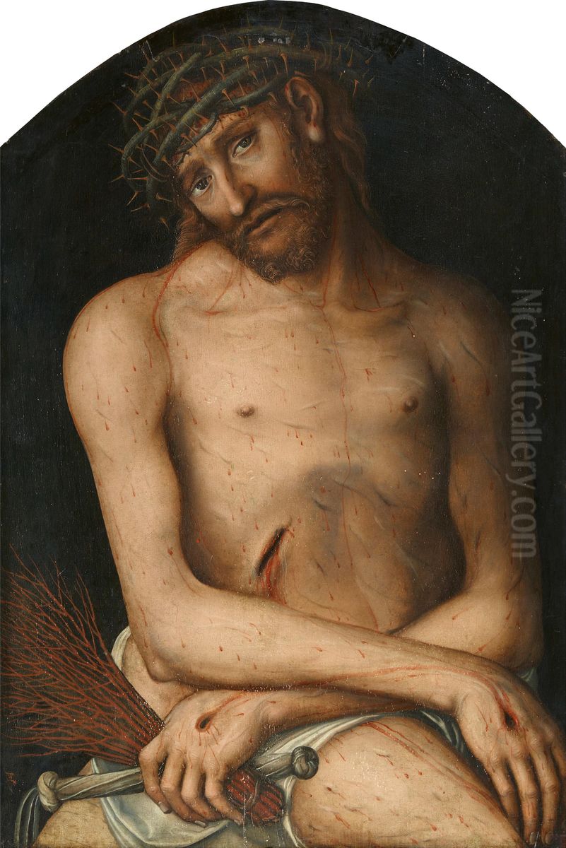 Christ as Man of Sorrows Oil Painting by Lucas Cranach the Elderand workshop