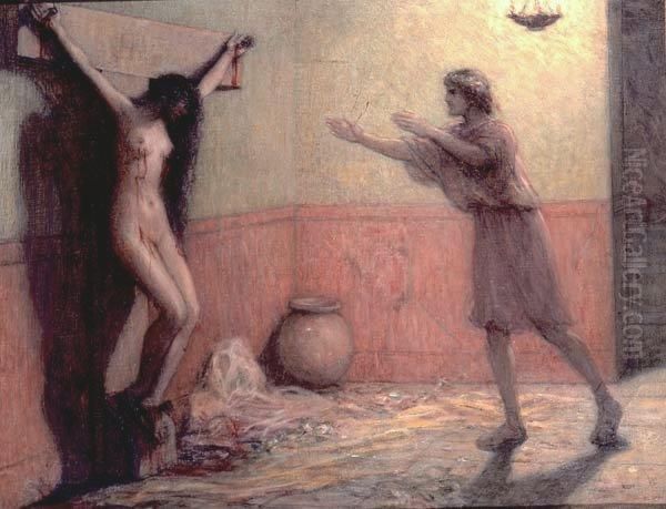 Crucified Woman Oil Painting by Raphael Collin