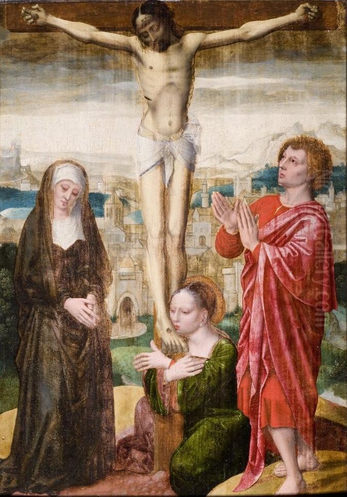 Crucifixion of Jesus Oil Painting by Ambrosius Benson