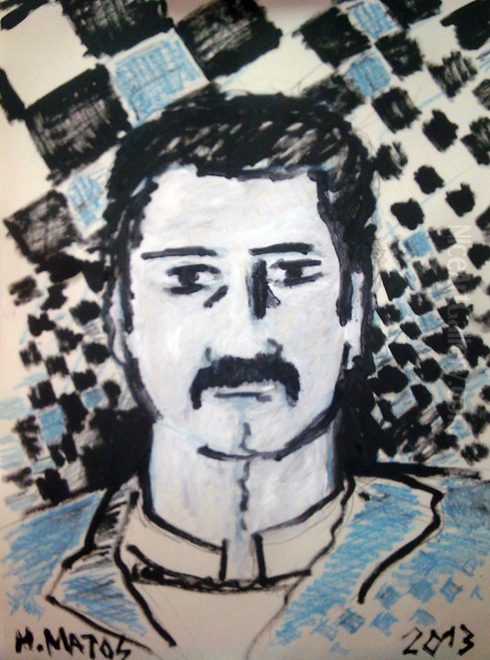 Self-portrait Oil Painting by Henrique Jose Teixeira Matos