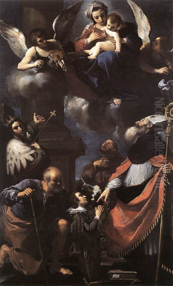 A Donor Presented to the Virgin Oil Painting by Giovanni Francesco Barbieri