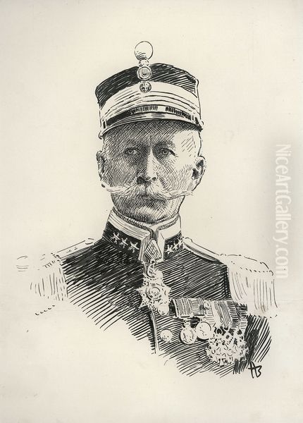 Henrik August Angell Oil Painting by Andreas Bloch