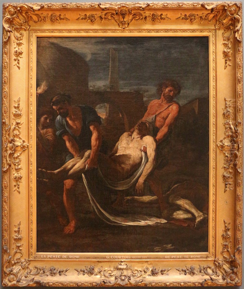 Saints Abdon en Sennen bury the bodies of the martyrized christians Oil Painting by Guillaume Courtois