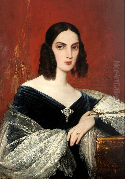 Dona Carmen Alcalde y Velasco de Cazote Oil Painting by Raymond Monvoisin