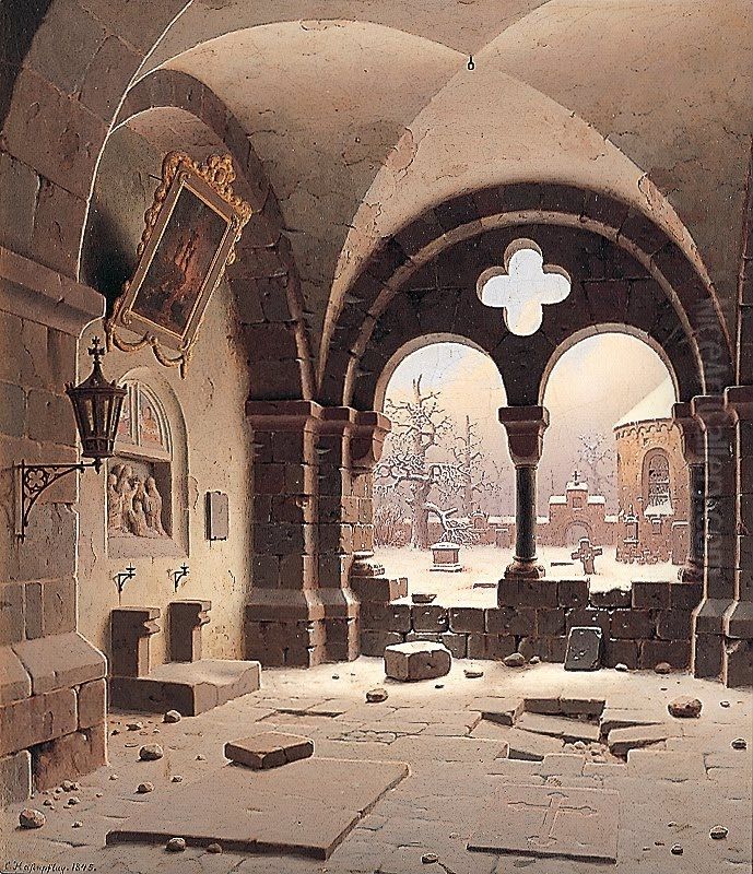 Verfallene Kapelle Oil Painting by Carl Hasenpflug