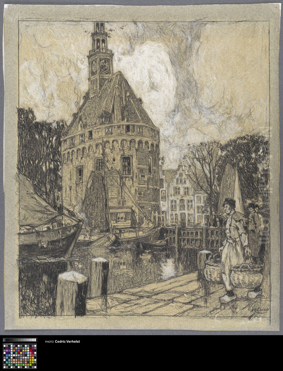 The tower of Hoorn Oil Painting by Henri Cassiers