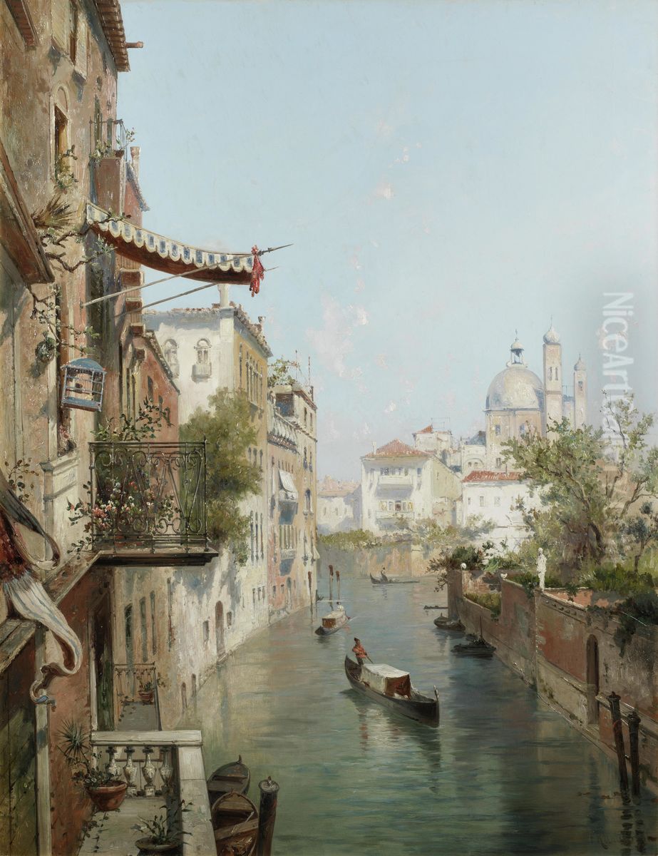 Canale San Barnaba,Venice Oil Painting by Franz Richard Unterberger