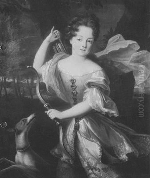 Portrait of Anne Marie de Bourbon, Princess of Conde Oil Painting by Louis Ferdinand Elle the Younger