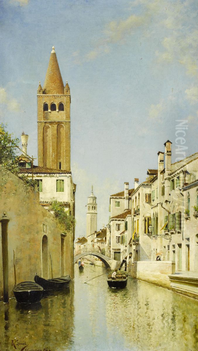 On a Venetian backwater Oil Painting by unknown