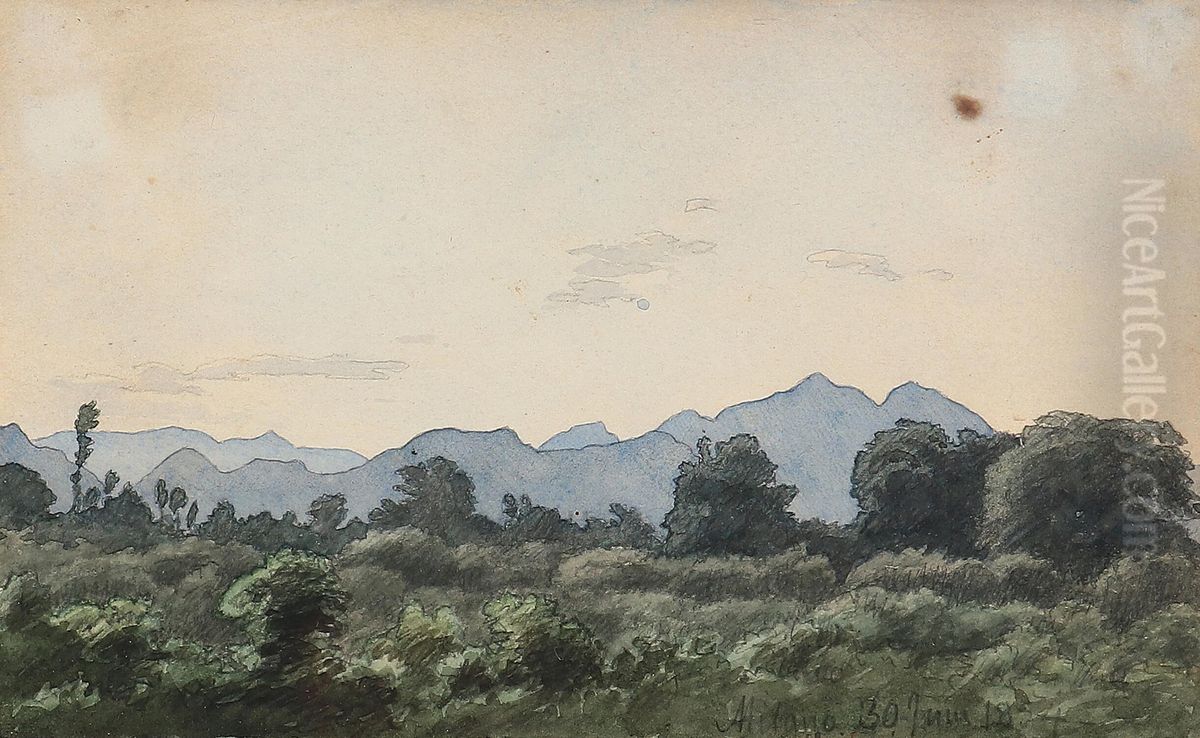 Italian landscape Oil Painting by P. C. Skovgaard