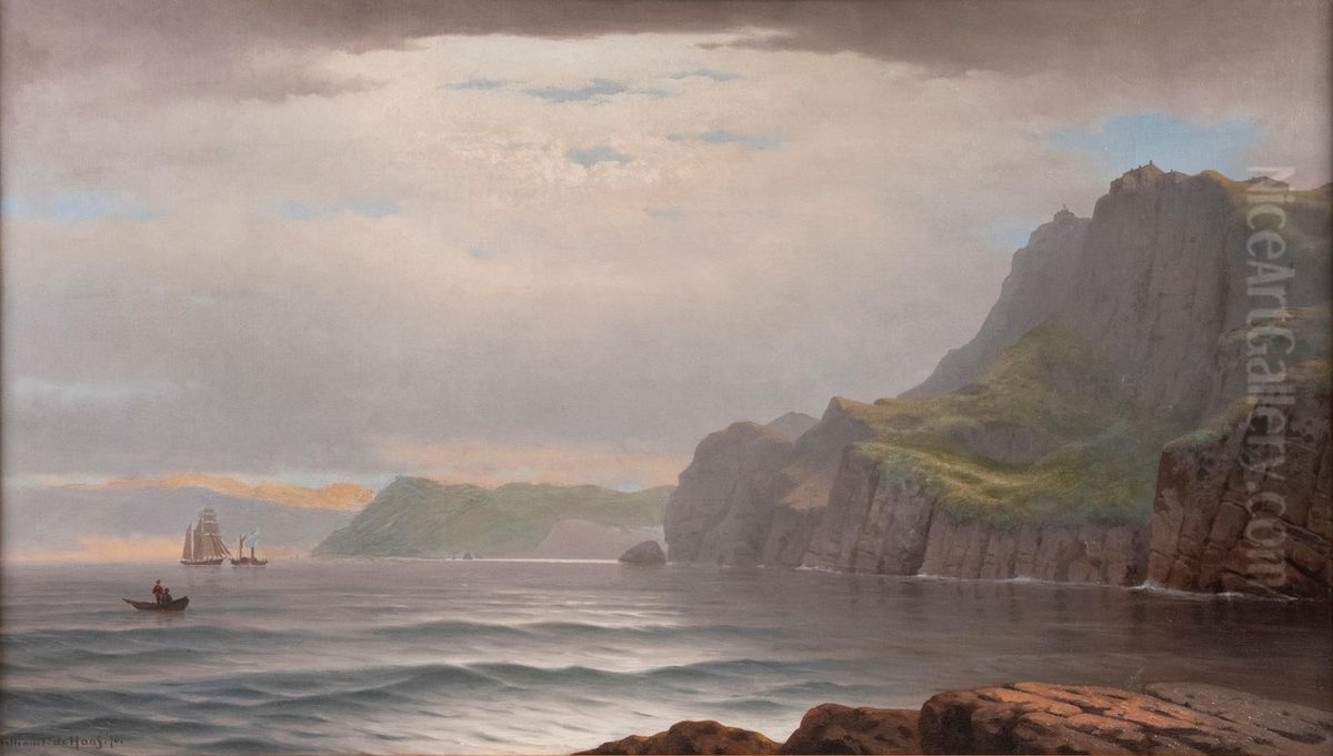 Coastal View Oil Painting by Willem Frederik de Haas