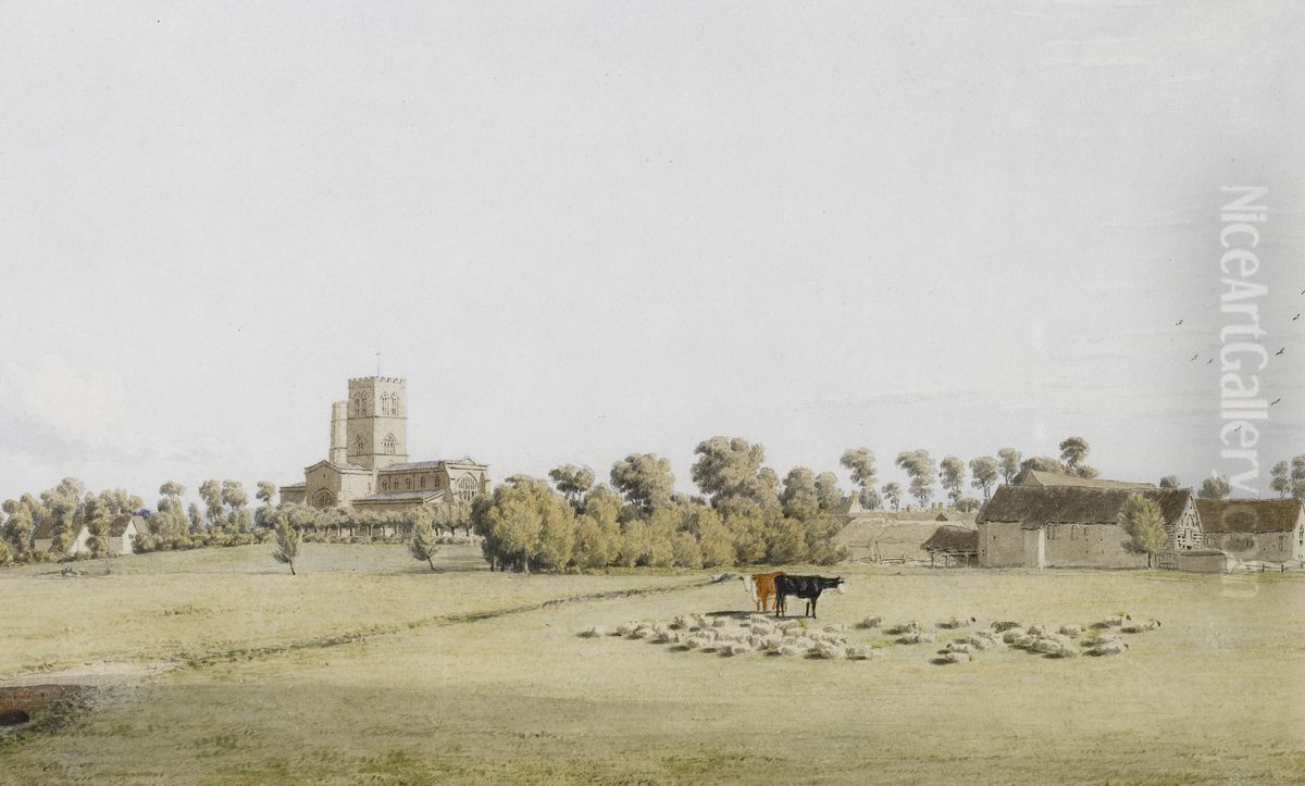 Thame from the meadow Oil Painting by William Turner