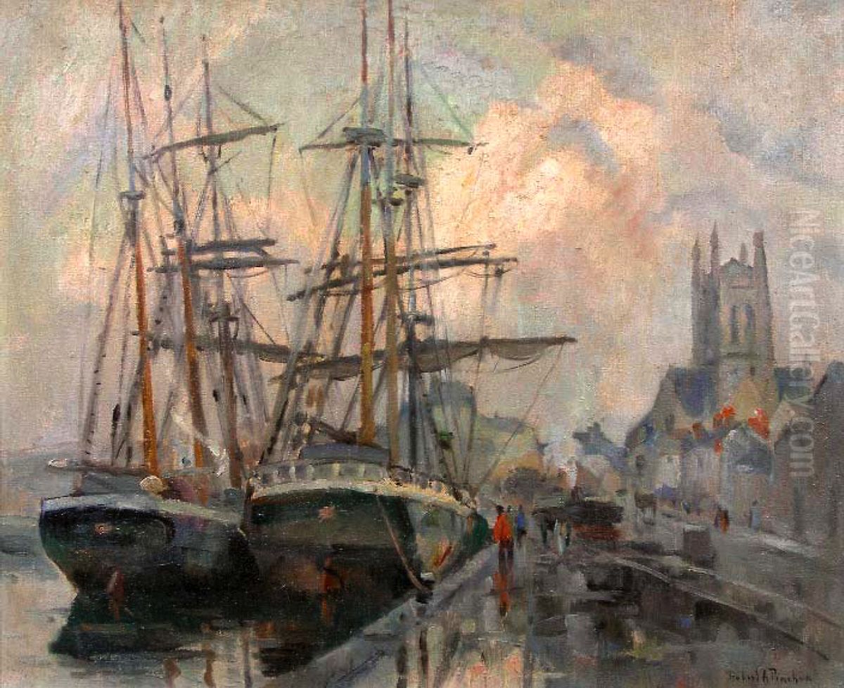 Le port de Fecamp Oil Painting by Robert Antoine Pinchon