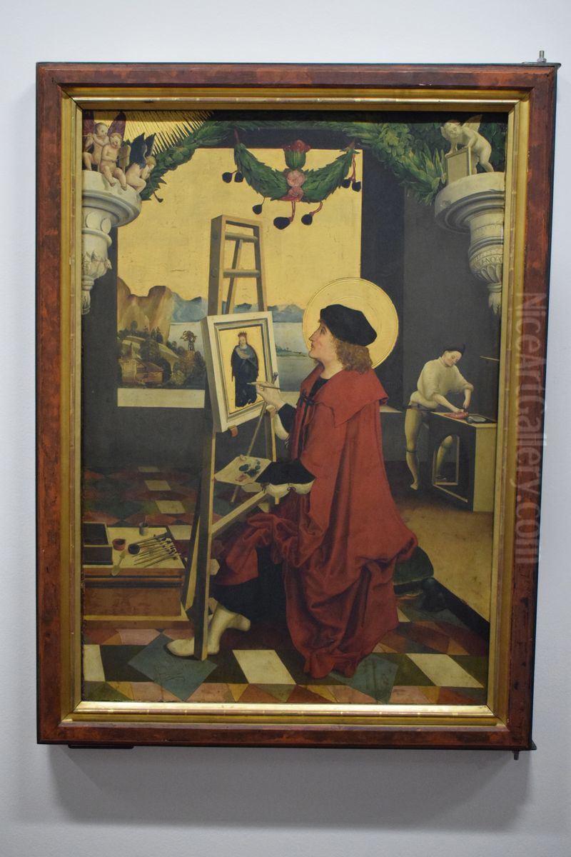 Saint Luke painting the Virgin Oil Painting by Niklaus Manuel Deutsch