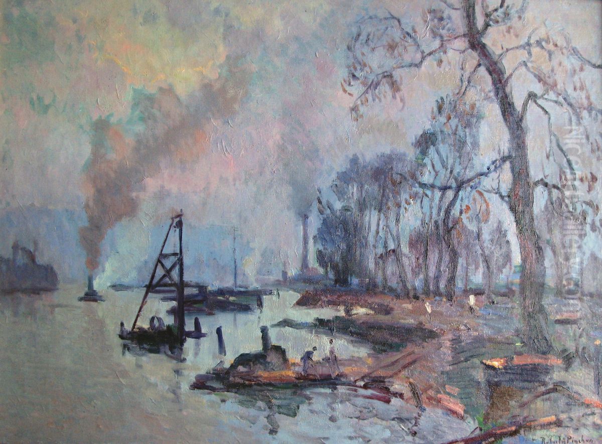 Bords de Seine aux environ de Rouen Oil Painting by Robert Antoine Pinchon