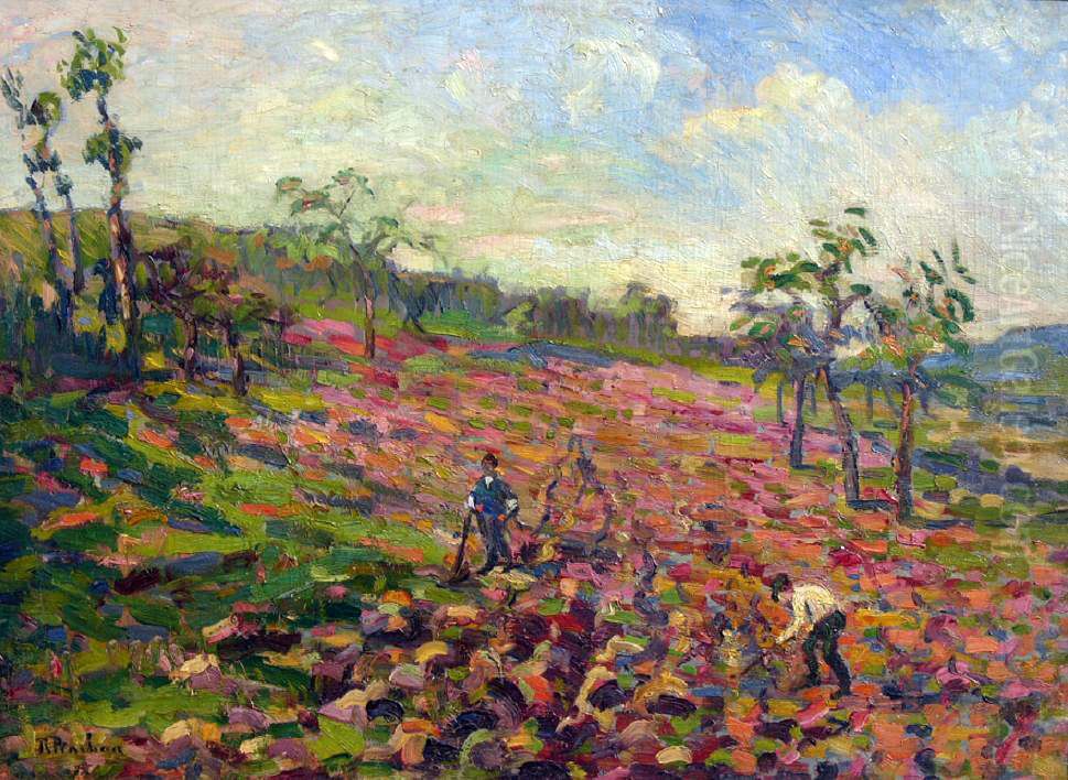 Working in the field (Peasants in the Field) Oil Painting by Robert Antoine Pinchon