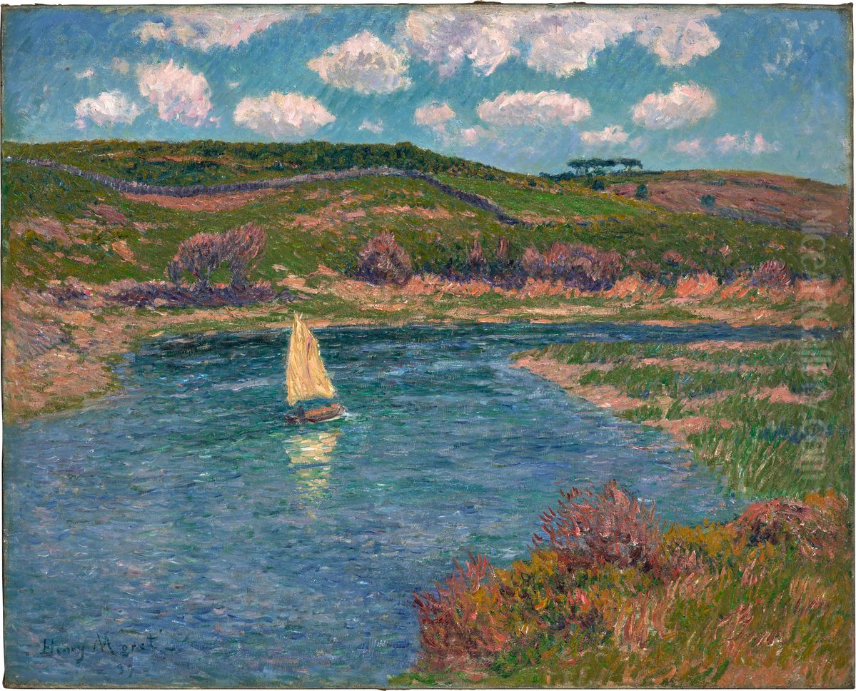 Riviere de Pont Aven, Finistere Oil Painting by Henry Moret
