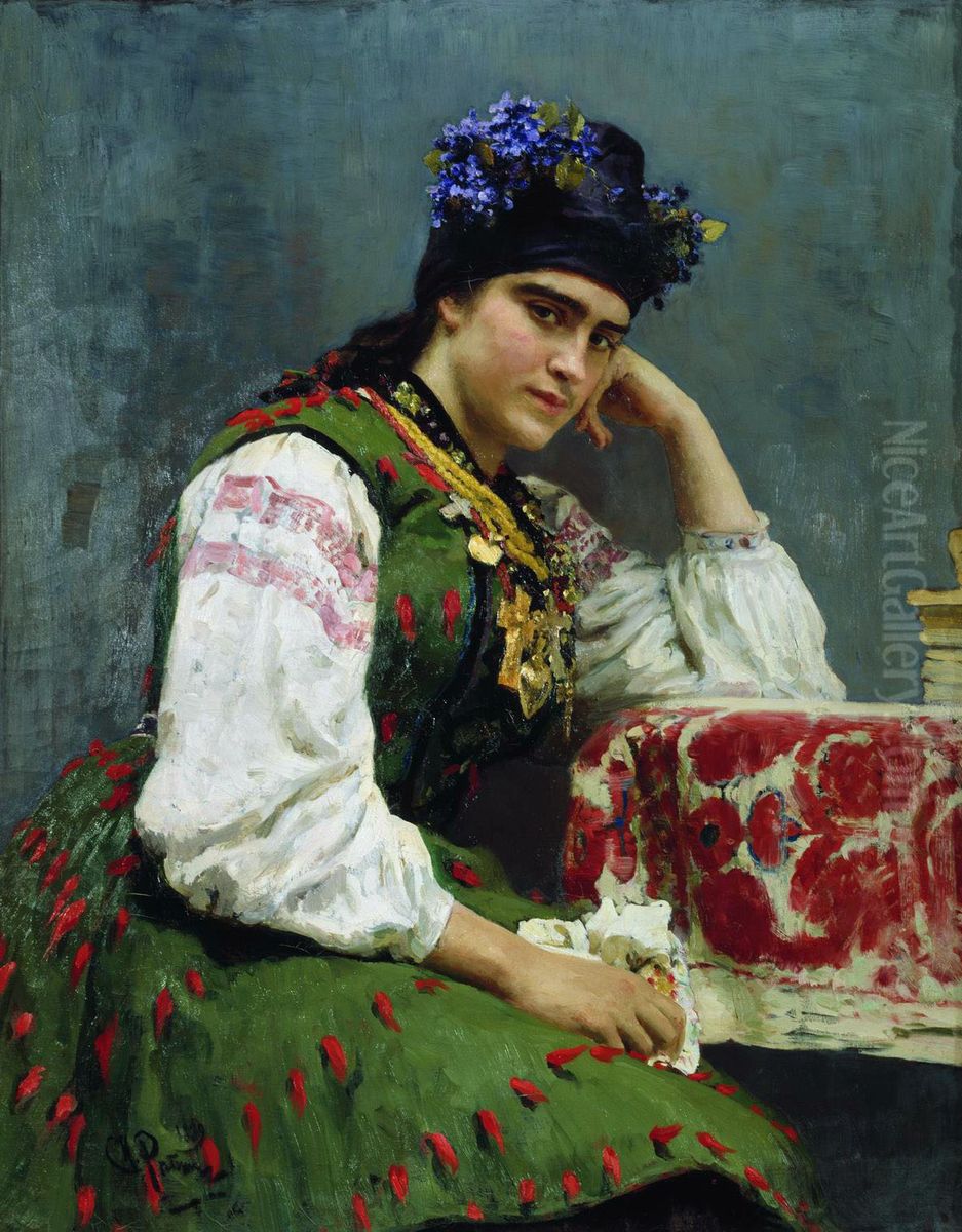 Portrait of Sofya Dragomirova Oil Painting by Repin Iliya