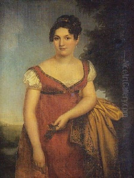 Portrait of Mme Galte Oil Painting by Julie Philipault