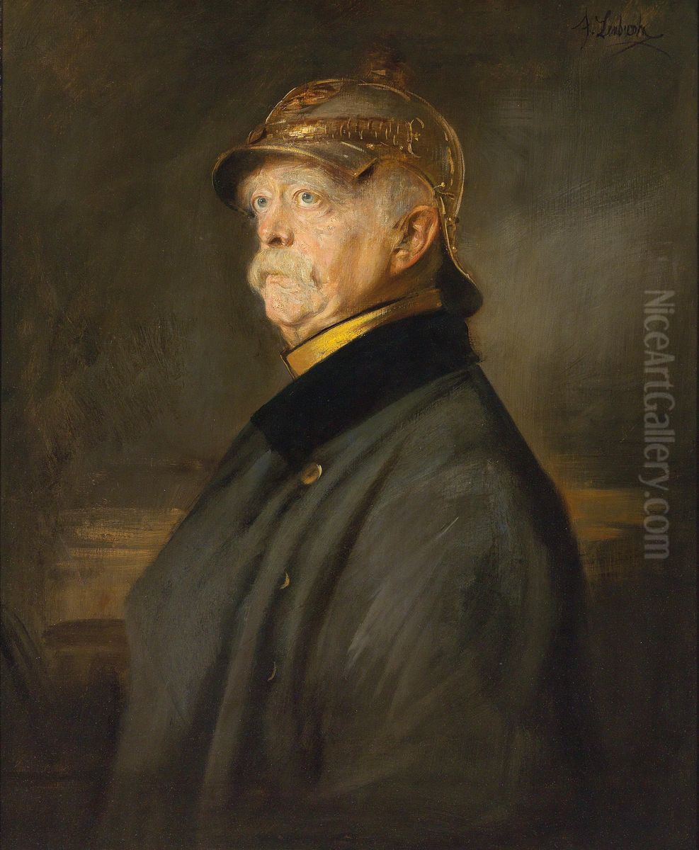 Bildnis Otto Furst von Bismarck Oil Painting by Lenbach Franz Von