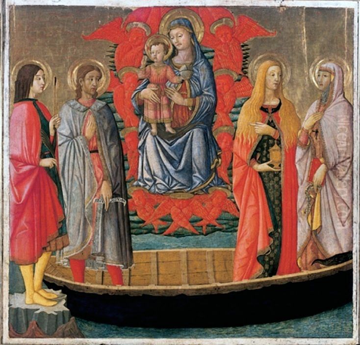 Madonna and Child   and  Saints Oil Painting by Giovanni di ser Giovanni Guidi