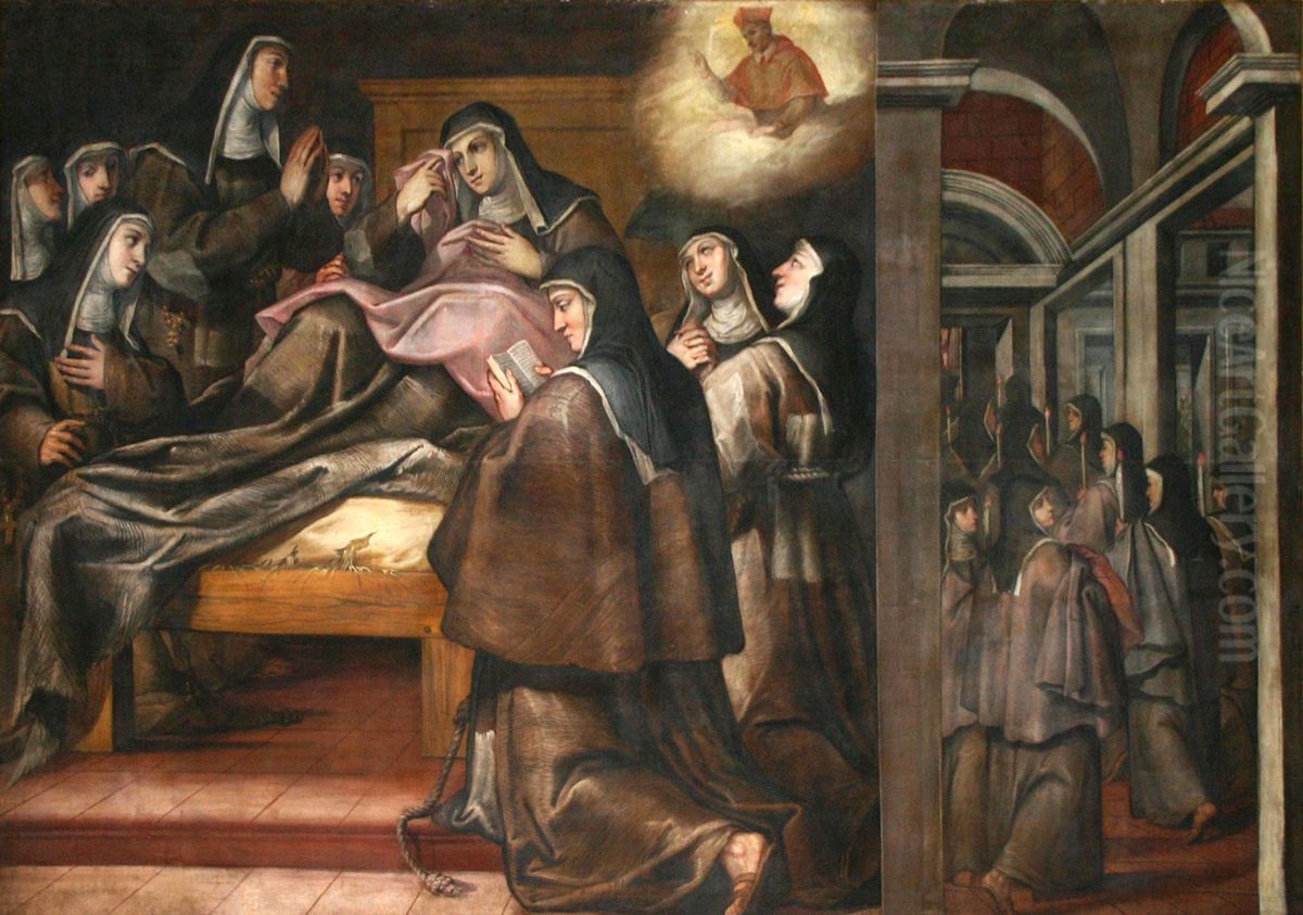 Miracle of sister Candida Agudi Oil Painting by Filippo Abbiati