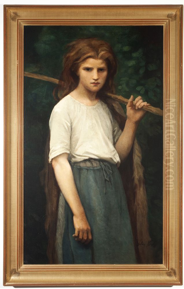 The Shepherdess. Oil Painting by Jules Breton