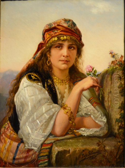 Oriental beauty Oil Painting by Eugene Siberdt