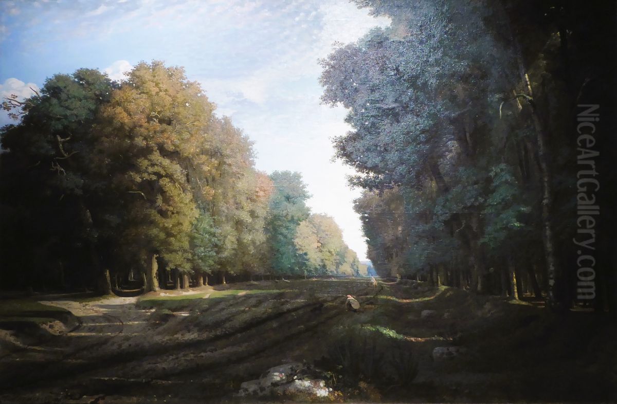 Undergrowth Oil Painting by Francois-Louis Francais