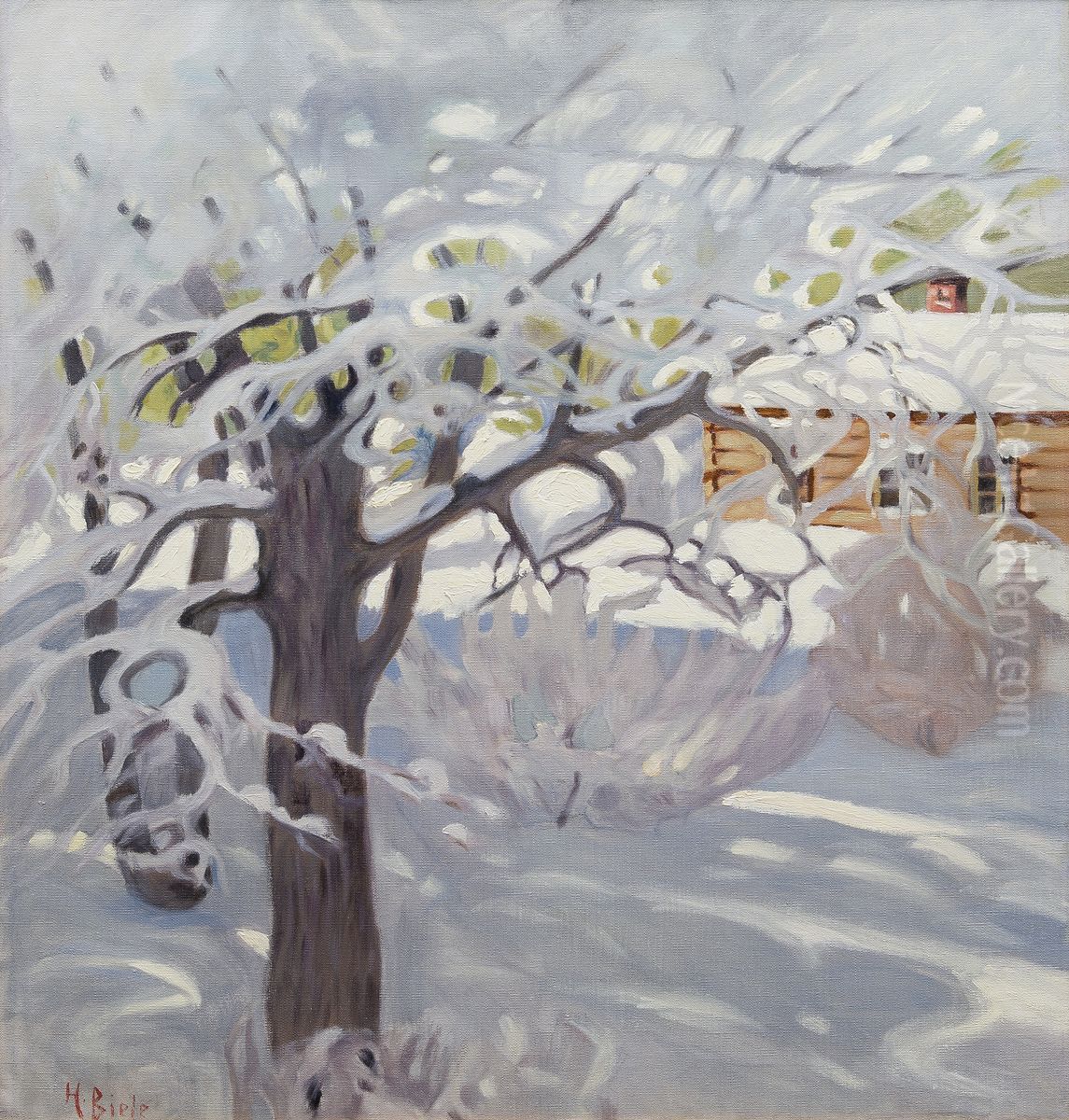 Sunny winter day Oil Painting by Helmi Biese
