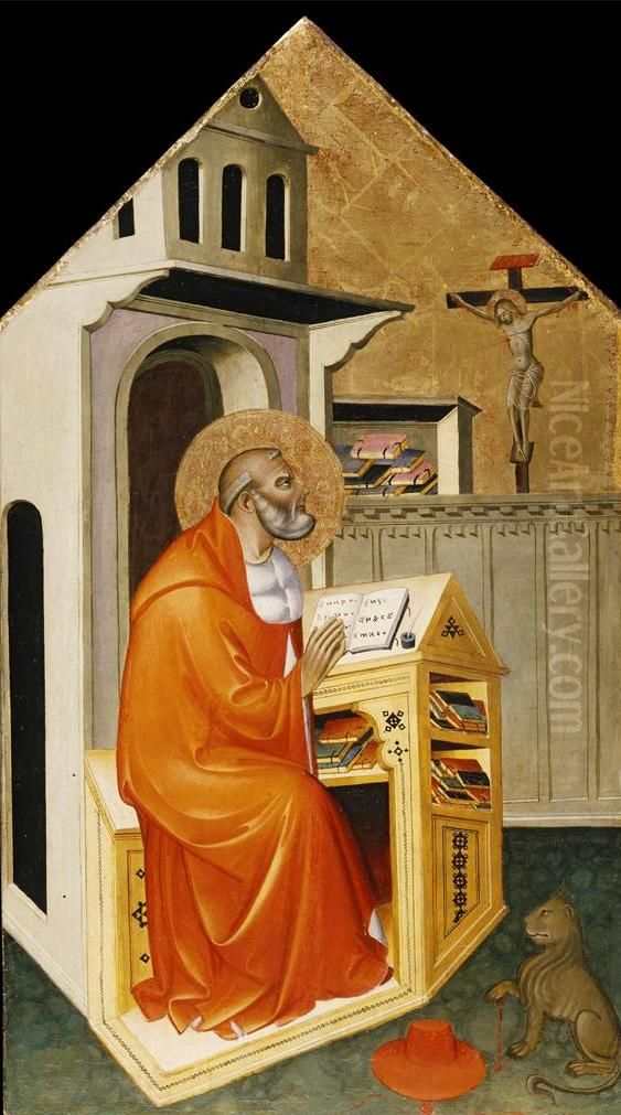 St. Jerome in His Study Oil Painting by Cecco di Pietro