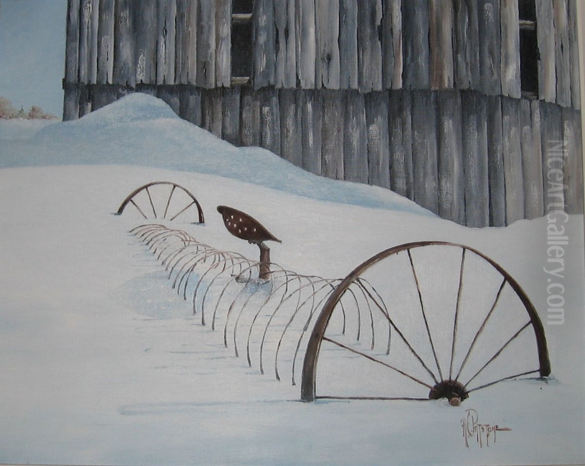 Snow Rake Oil Painting by Alfred C. Patstone
